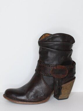 Cuadra Women Brown Leather Western Ankle Boots (7 US)
